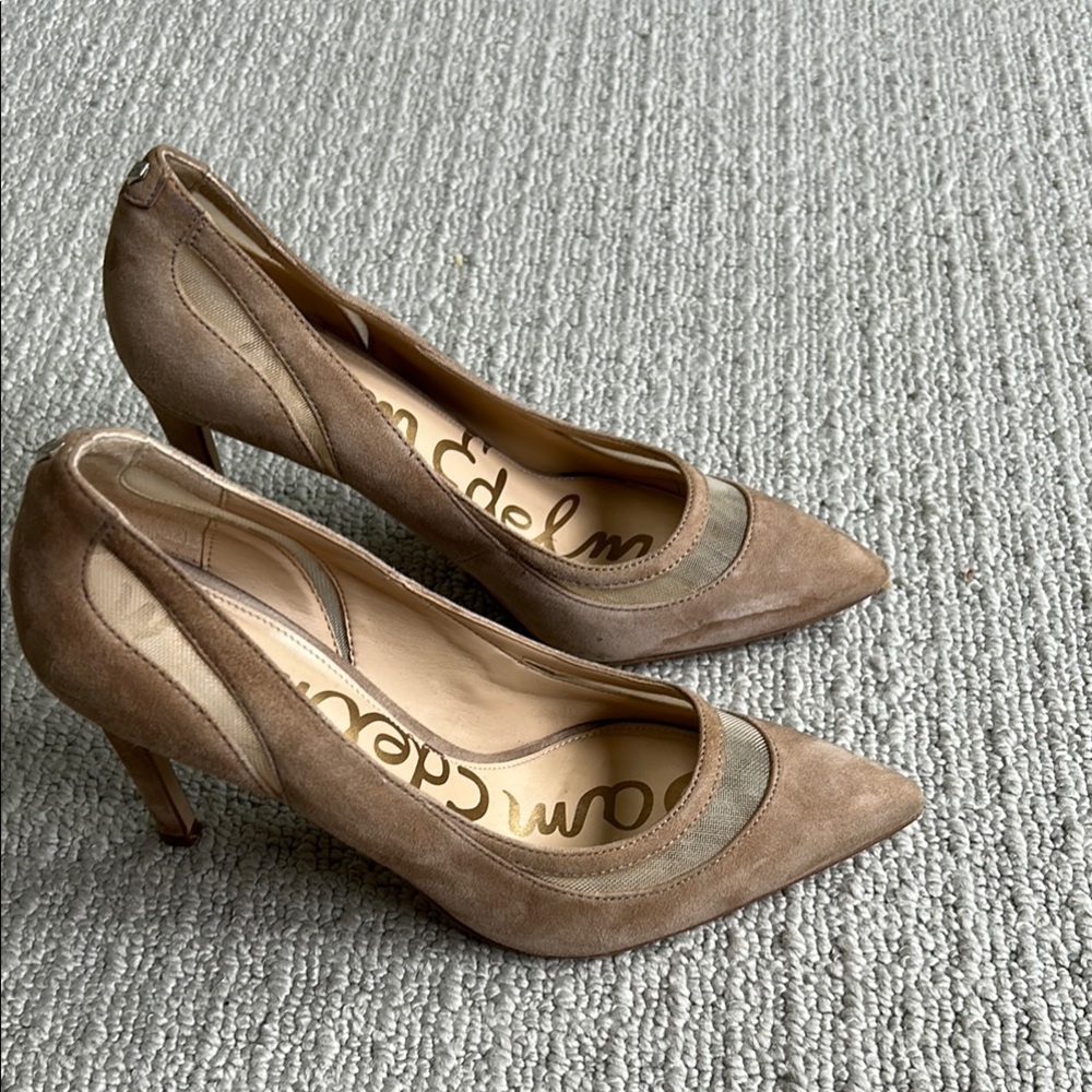 Sam Edelman Tan Heels with Pointed Toe and Stiletto